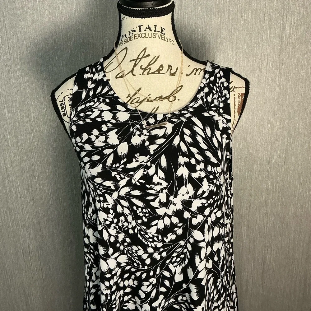 Karen Kane Monochrome Patterned Midi Dress Size Large - Picture 3 of 12